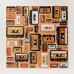 Re-Re-Kassettenband Nahtloses Muster Puzzle