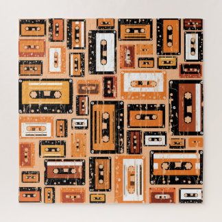 Re-Re-Kassettenband Nahtloses Muster Puzzle