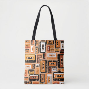 Re-Re-Kassettenband Nahtloses Muster Tasche