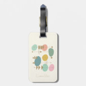 Re-Re-Mod des Atomalters MCM Geometrisch mit Name Gepäckanhänger (Rückseite vertikal)