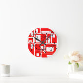 Re-Re-Quadrate Runde Wanduhr (Zuhause)