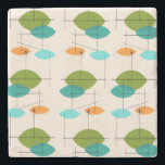 Re-Re-Untersetzer für atomare Muster Steinuntersetzer<br><div class="desc">Dieser Untersetzer aus dem 19. Jahrhundert ist ein modernes Design im Retro Atomic Mobile Muster. Das Vintag inspirierte Design ist cremefarben mit spitzen Ovalen in Türkis, Orange, aquamarin und Avocado grün. Die aquamarinen und Avocado grünen Ovale überlappen sich und schaffen einen schönen Schatten Pfauenblau. Spaß Sternexplosionen verstärken Slanting und Gerade...</div>