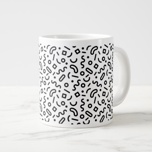 Re-Squiggle-Muster Jumbo-Tasse (Vorderseite Rechts)