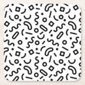 Re-Squiggle-Muster Rechteckiger Pappuntersetzer (Vorderseite)