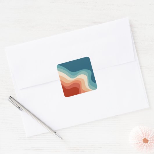 Re-Style-Wellen Quadratischer Aufkleber (Umschlag)