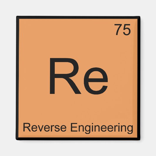 Re - Symbol für das Element Reverse Engineering Ch Magnet (Vorne)