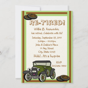 Re-Tired/Retirement-Party Einladung