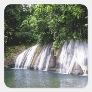 Reach Falls, Port Antonio, Jamaika Quadratischer Aufkleber
