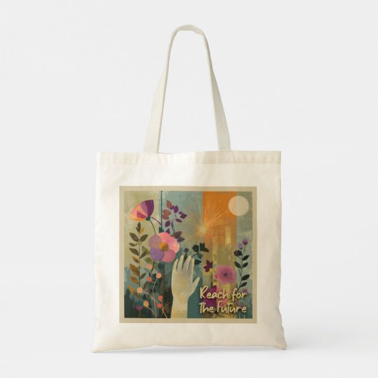 Reach for Future - Solarpunk Tote Bag Tragetasche (Rückseite)