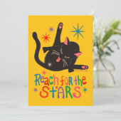 Reach for the Stars Funny Cat Butt Pun Karte (Stehend Vorderseite)