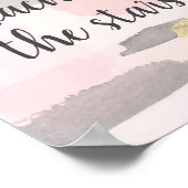 REACH FOR THE STARS - Pink Gold Quote Poster (Ecke)