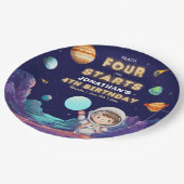 Reach Four the Stars Space Birthday 4th Pappteller (Schrägansicht)
