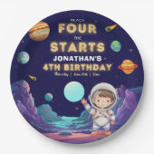 Reach Four the Stars Space Birthday 4th Pappteller (Vorderseite)
