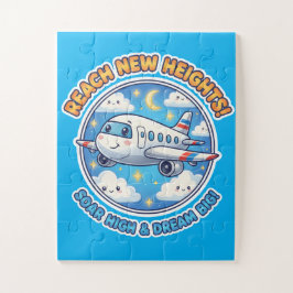 Reach New Heights! Dream Big - Cheerful  Airplane Puzzle