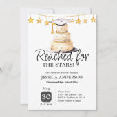 Reached for the Stars Graduation Party One Photo  Einladung (Vorderseite)