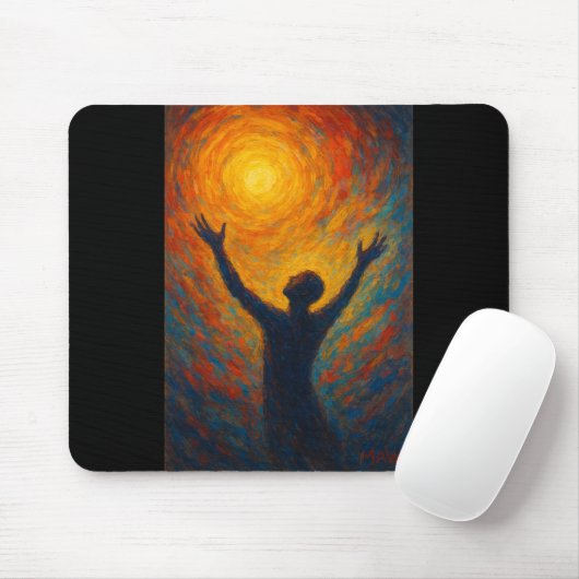 “Reaching the Light — Abstract Oil Silhouette” Mousepad (Mit Mouse)