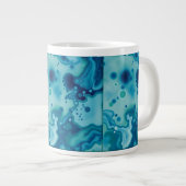Reactive Glaze Deep Blue Green Fluid Texture Mug Jumbo-Tasse (Vorderseite Rechts)