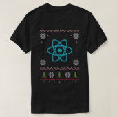 ReactJS JavaScript Programmer Ugly Sweater Christm T-Shirt (Design vorne)