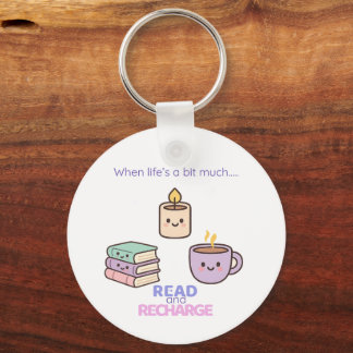 Read And Recharge Keyring Kawaii Book Lover Gift Schlüsselanhänger