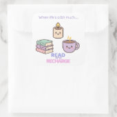 Read And Recharge Stickers Kawaii Book Lover Gift  (Tasche)