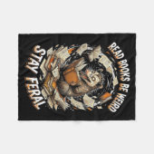 Read books be weird stay feral funny opossum fleecedecke (Vorderseite (Horizontal))