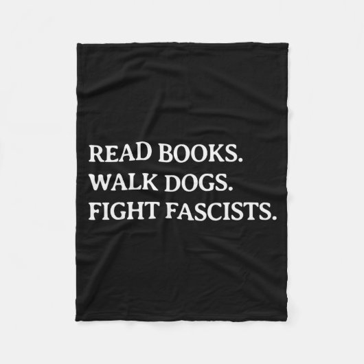 Read Books Walk Dogs Fight Fascists - Reading Book Fleecedecke (Vorderseite)