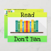 Read Don't Ban Postcard Postkarte (Vorne/Hinten)