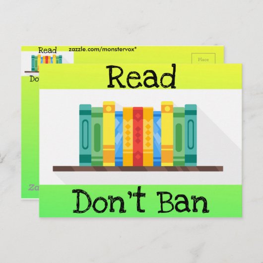 Read Don't Ban Postcard Postkarte (Vorne/Hinten)