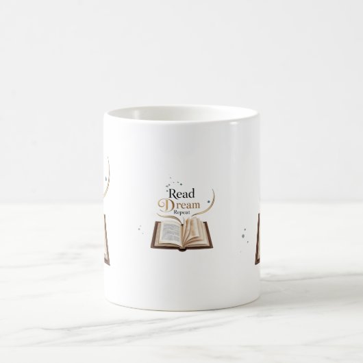 Read Dream Repeat Ceramic Mug - Flaming Book  Kaffeetasse (Mittel)