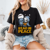 Read in Peace Bookworm Grim Sensenmann Halloween Tri-Blend Shirt