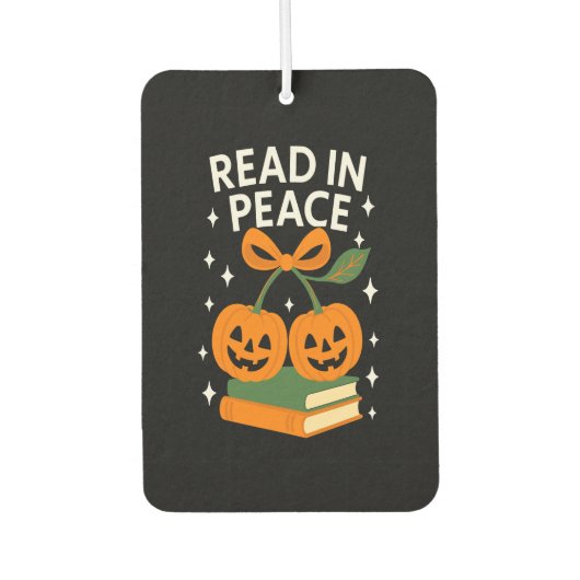 Read in Peace Funny Halloween Book Autolufterfrischer (Vorderseite)