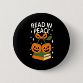 Read in Peace Funny Halloween Book Button (Vorderseite)