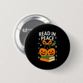 Read in Peace Funny Halloween Book Button (Vorne & Hinten)