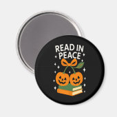 Read in Peace Funny Halloween Book Magnet (Vorderseite/Rückseite)