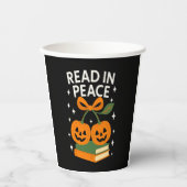 Read in Peace Funny Halloween Book Pappbecher (Vorderseite)