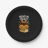 Read in Peace Funny Halloween Book Pappteller (Vorderseite)
