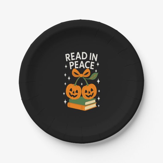 Read in Peace Funny Halloween Book Pappteller (Vorderseite)