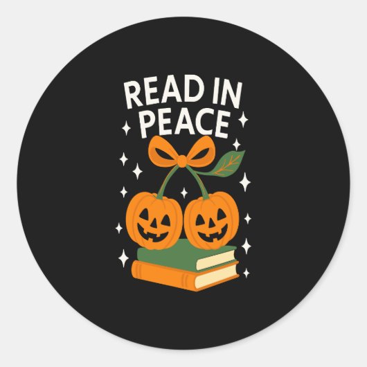Read in Peace Funny Halloween Book Runder Aufkleber (Vorderseite)