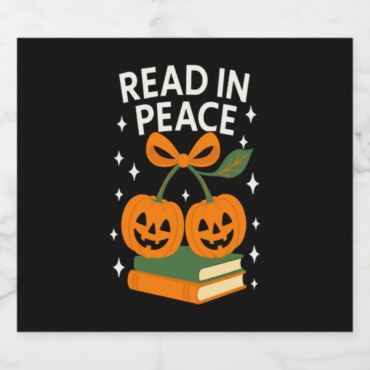 Read in Peace Funny Halloween Book Schaumweinetikett (Einzelnes Label)