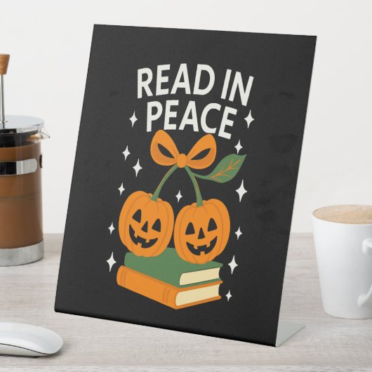 Read in Peace Funny Halloween Book Sockelschild (In Situ)