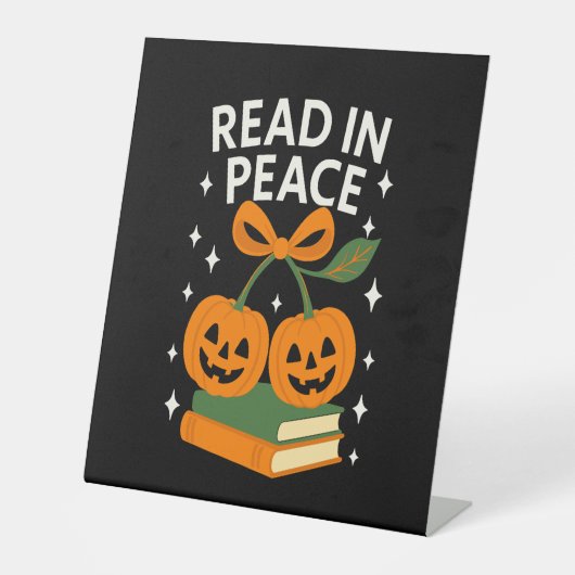 Read in Peace Funny Halloween Book Sockelschild (Vorderseite)
