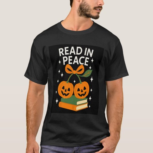 Read in Peace Funny Halloween Book T-Shirt (Vorderseite)