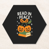 Read in Peace Funny Halloween Book Untersetzer (Vorderseite)