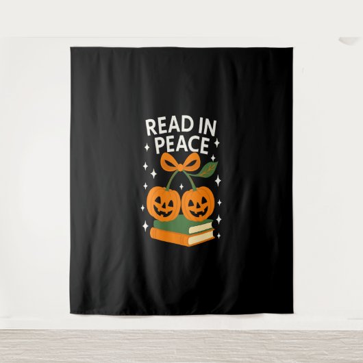 Read in Peace Funny Halloween Book Wandteppich (Vorderseite)