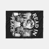 Read In Peace Ghost Reading Books Funny Halloween Fleecedecke (Vorderseite (Horizontal))