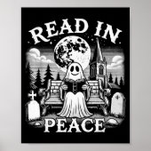 Read In Peace Ghost Reading Books Funny Halloween Poster (Vorne)