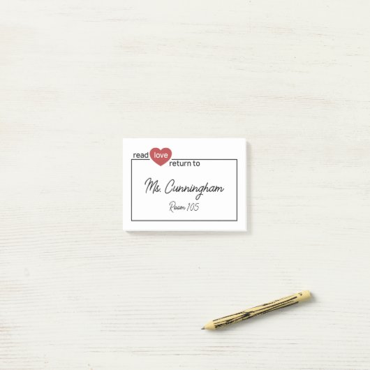 Read - Love - Return to Post-it Klebezettel (Auf Schreibtisch)