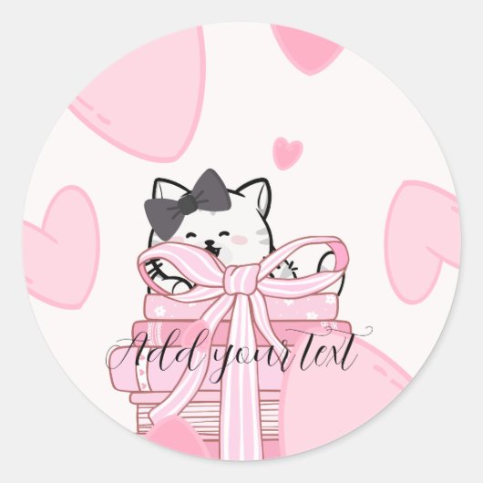 Read • Love • Stick – Cat & Book Sticker (Vorderseite)