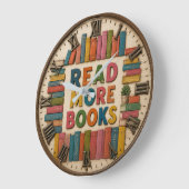 Read More Books Reading Classroom Große Wanduhr (Winkel)