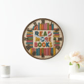 Read More Books Reading Classroom Große Wanduhr (Zuhause)